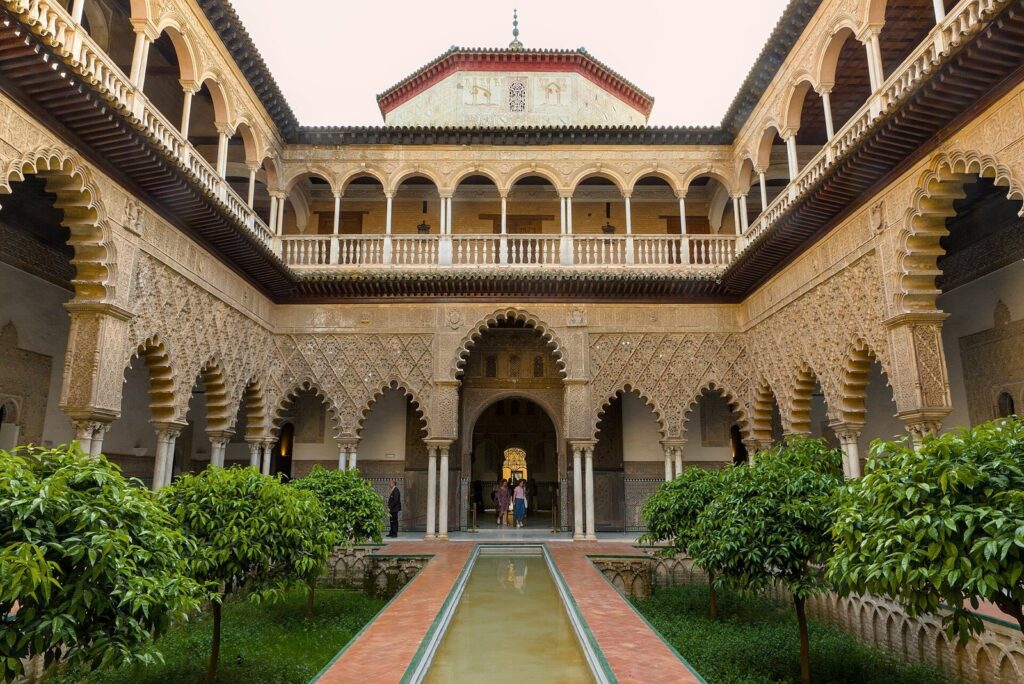 A view of the Alcázar Palace in Seville (Ishbiliya)