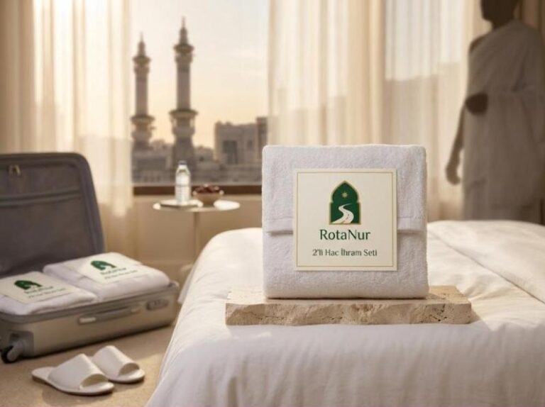 Hajj ihram set of 2, two sets of cotton towel ihram in a RotaNur box