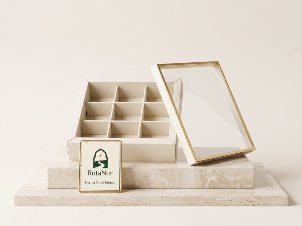 Divided Date Serving Box — Lidded Presentation Box (Empty)