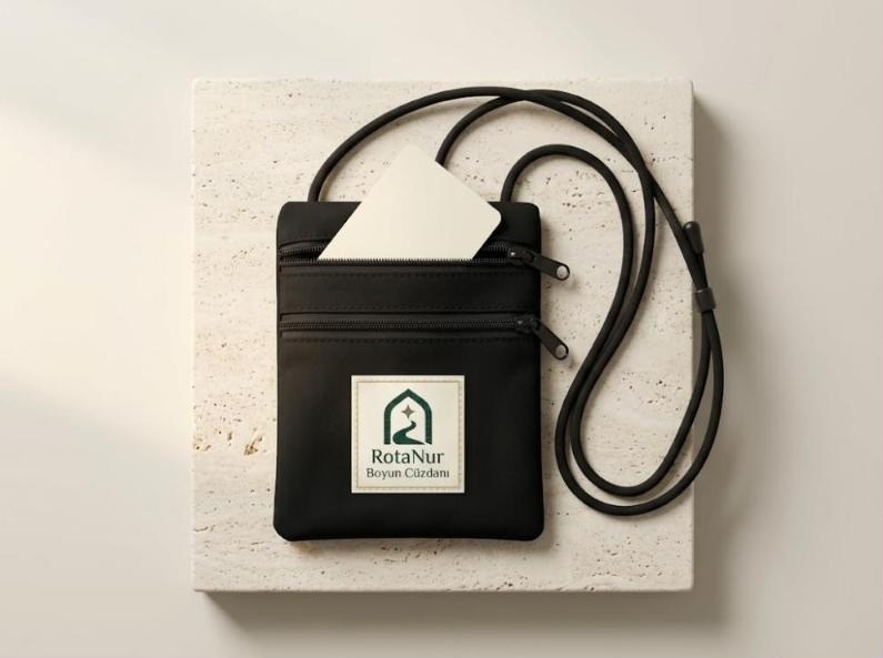 Hajj Neck Wallet — Double-Zip Passport & Card Pouch