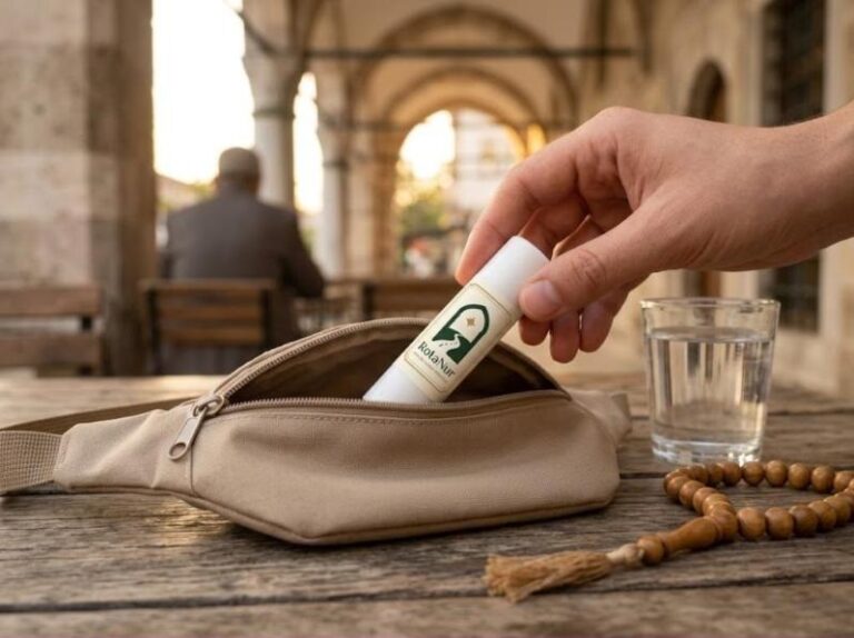 Bel çantasından çıkarılan RotaNur kokusuz dudak koruyucu stick