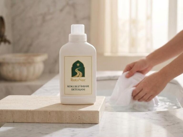 Unscented liquid ihram detergent 500 ml, RotaNur-labeled bottle