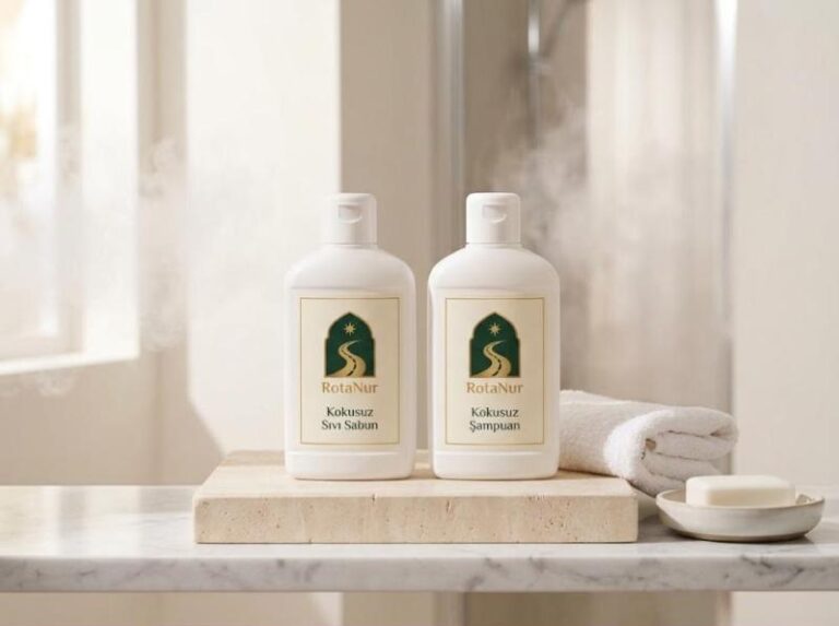 Unscented liquid soap and shampoo set 2 x 400 ml, RotaNur-labeled bottles