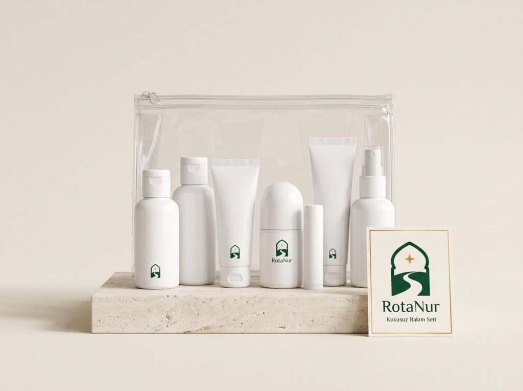 Unscented Umrah Care Set — 8 Pieces, Cabin Size, Clear Bag
