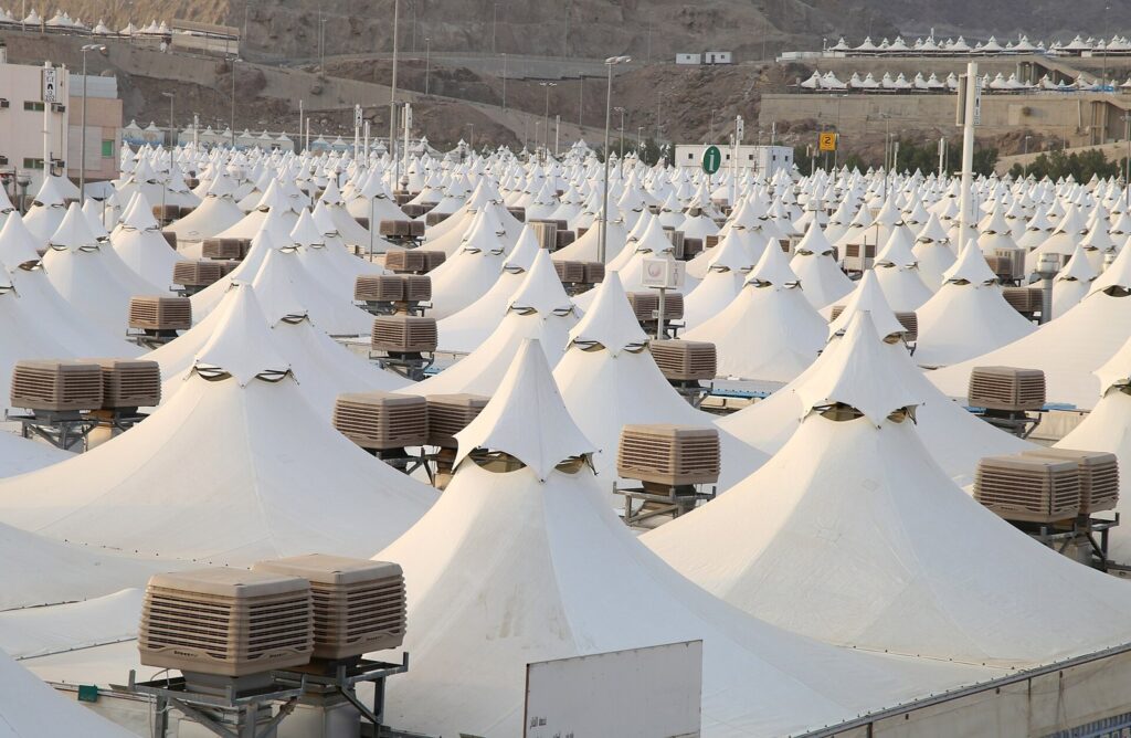 The tent city of Mina, near Makkah, during the Hajj season