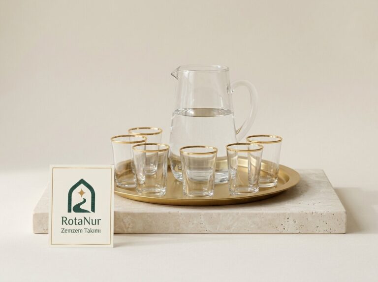 Zamzam Serving Set with Tray, 8 Pieces — Jug & 6 Glasses