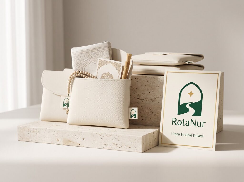 Umrah Gift Pouch — For 25 Guests: Pocket Prayer Mat, Prayer Beads, Miswak and Dua Card